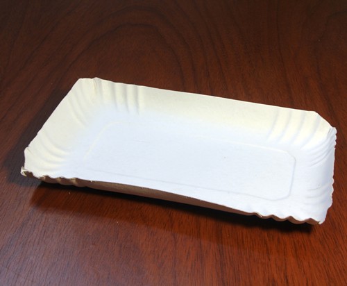 Bandejas Rectangulares Cartón blanco con papel etiqueta 90gr - Cubeta - Standard