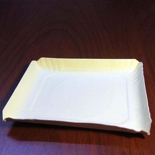 Bandejas Rectangulares Cartón blanco con papel etiqueta 90gr - Standard