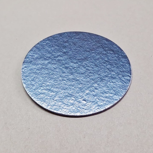 Discos de cartón blanco extra laminado con poliester plata