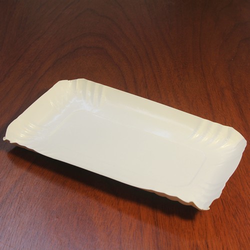 Bandejas Rectangulares Cartón blanco con polipropileno transparente - Cubeta - Pesada