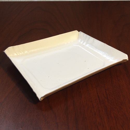 Bandejas Rectangulares Cartón blanco con polipropileno transparente - Liviana
