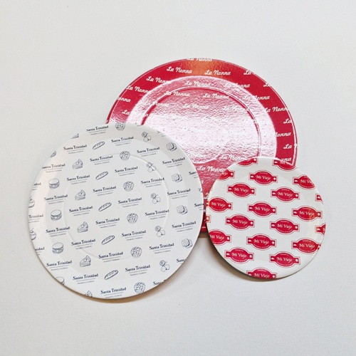 Platos redondo forrado con papel impreso Offset laminado con polipropileno